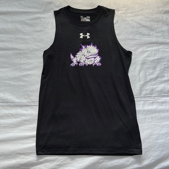 Under Armour Other - Men’s Under Armour TCU Muscle Workout Tank Black, White, & Purple Size S